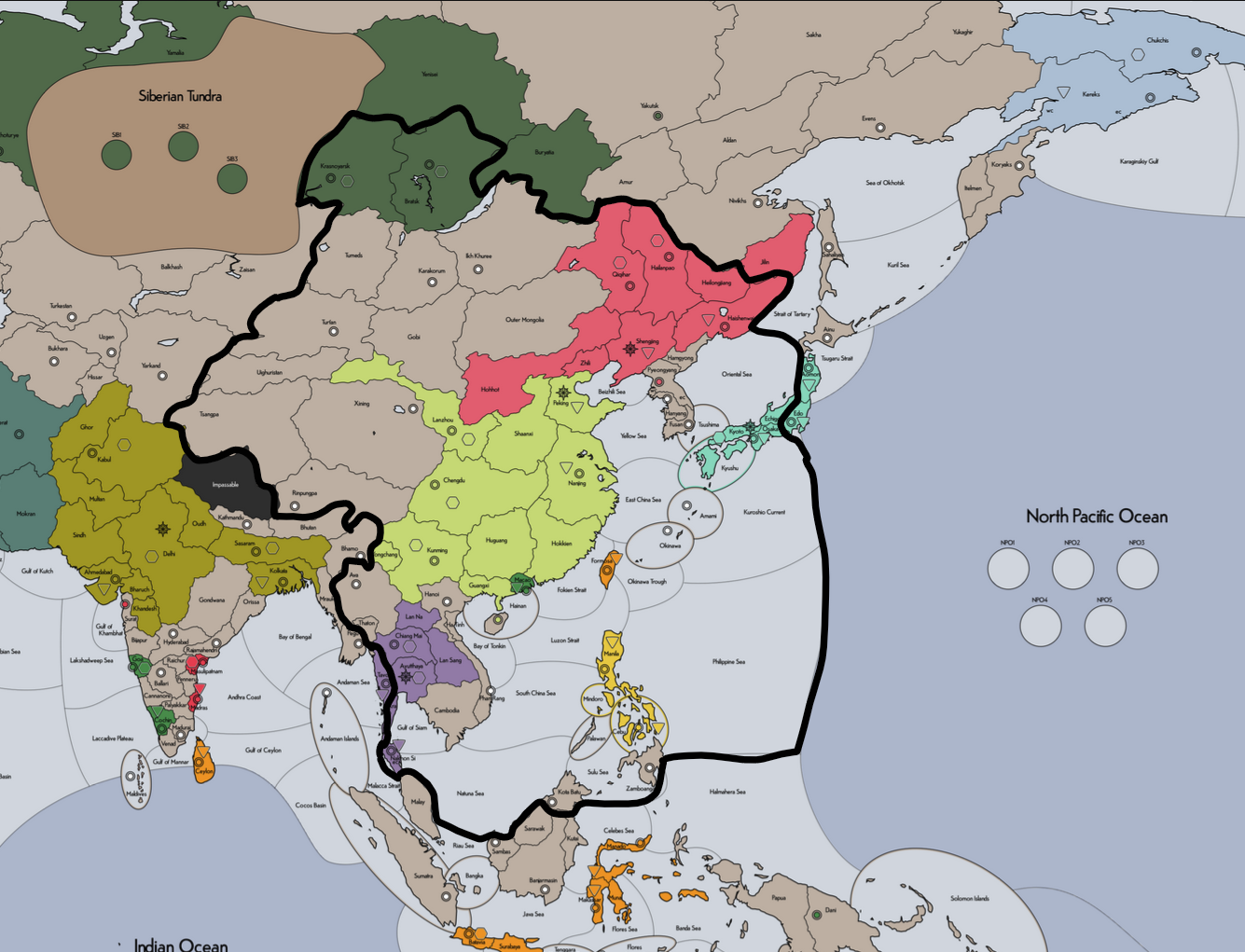 Outline for a Ming win position with a Mughals alliance